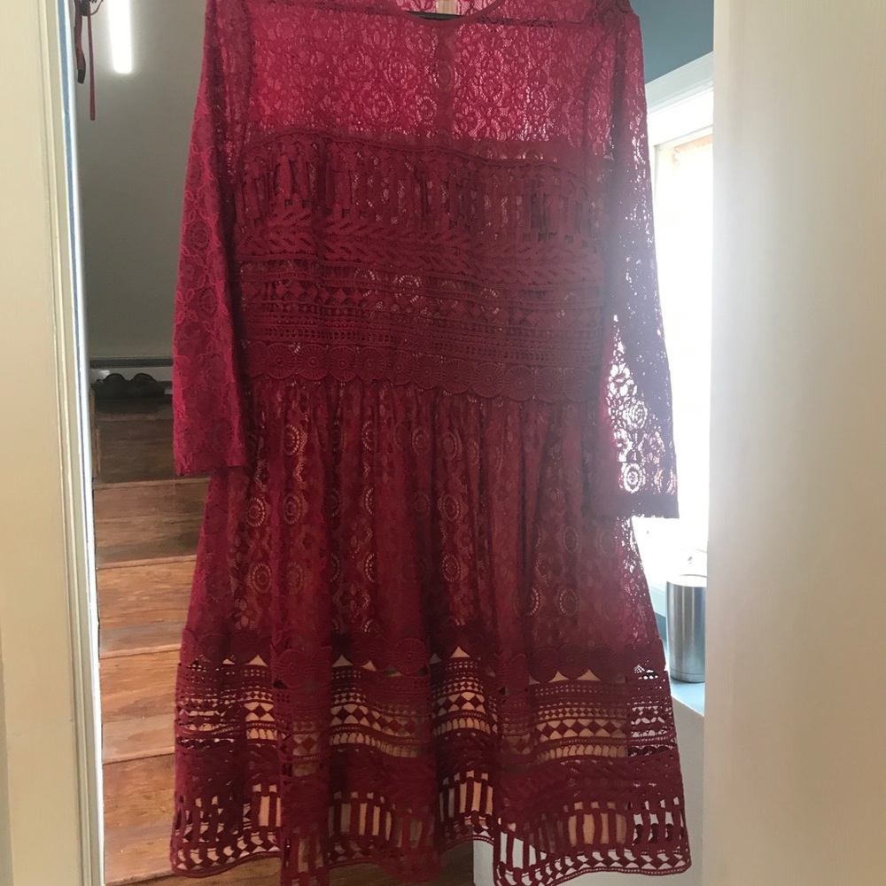 3/4 sleeve skater dress
